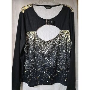 Chicme Stretch Top~Womens 3X Long Sleeve ~ Designer Top Luxury ~ Keyhole Opening